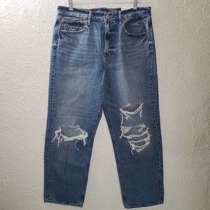 NWT American Eagle Sz 10 Jeans 90's Boyfriend Relaxed Fit Distressed Women's NEW